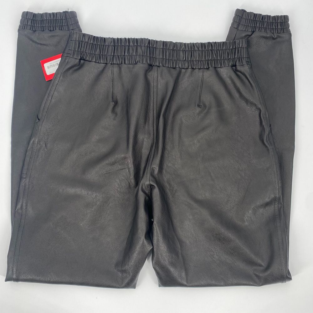 NEW Spanx Black Leather-Like Jogger Pants NWT Size Large Retail $148 - Picture 5 of 11